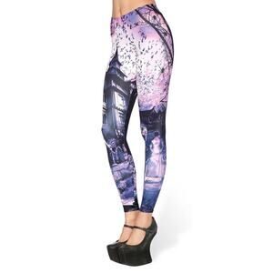 BlackMilk Haunted House Purple Leggings Limited Small